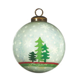Glitter Holiday Santa Glass Ornament