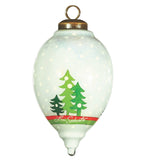 Glitter Holiday Reindeer Glass Ornament