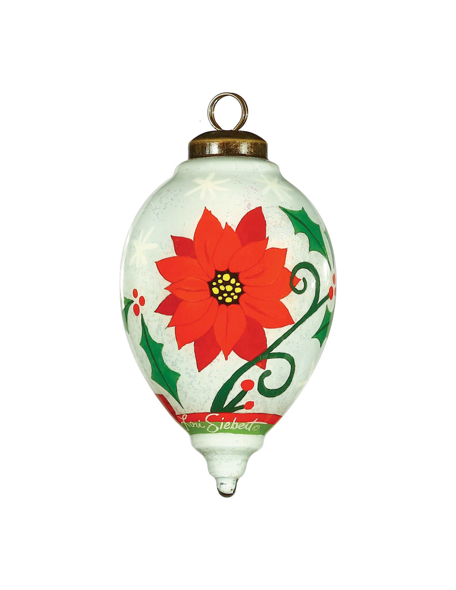 Glitter Holiday Cardinal Glass Ornament