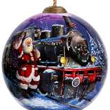 North Pole Station Glass Ornament
