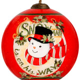 Mr Snowman Is On His Way Round Ornament