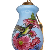 Hummingbirds Hand-Painted Glass Ornament – Garden Bird Keepsake