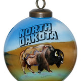 North Dakota Hand-Painted Glass Ornament – Great Plains Heritage Keepsake