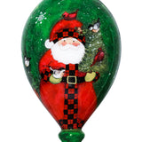 Woodland Plaid Santa Finial Ornament