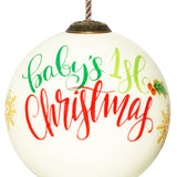 Baby's First Christmas Holly Hand-Painted Ornament