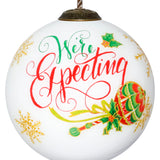 We're Expecting Hand-Painted Glass Ornament