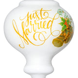 Just Married Hand-Painted Wedding Ornament