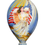 American Angel Hand-Painted Glass Ornament
