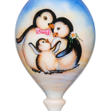 Bless Our Family Hand-Painted Glass Ornament