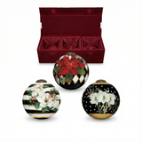 Holiday Florals Hand-Painted Glass Ornament