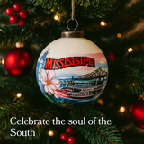 Mississippi Hand-Painted Glass Ornament – Southern River Heritage Keepsake