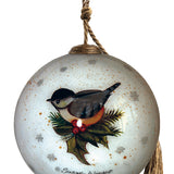 Winter Forest Snowman Wreath Round Ornament