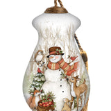 Winter Forest Snowman Spire Ornament