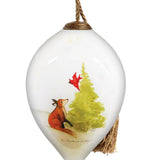 Winter Forest Visit From Santa Finial Ornament
