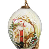 Winter Forest Visit From Santa Finial Ornament