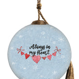 Always In My Heart Snowman Round Ornament
