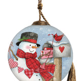 Always In My Heart Snowman Round Ornament