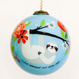 I love Hanging out with you Sloth Glass Ornament