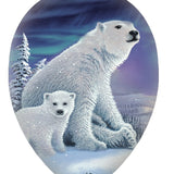 Snow Bears Hand-Painted Glass Ornament – Polar Bear Family Keepsake