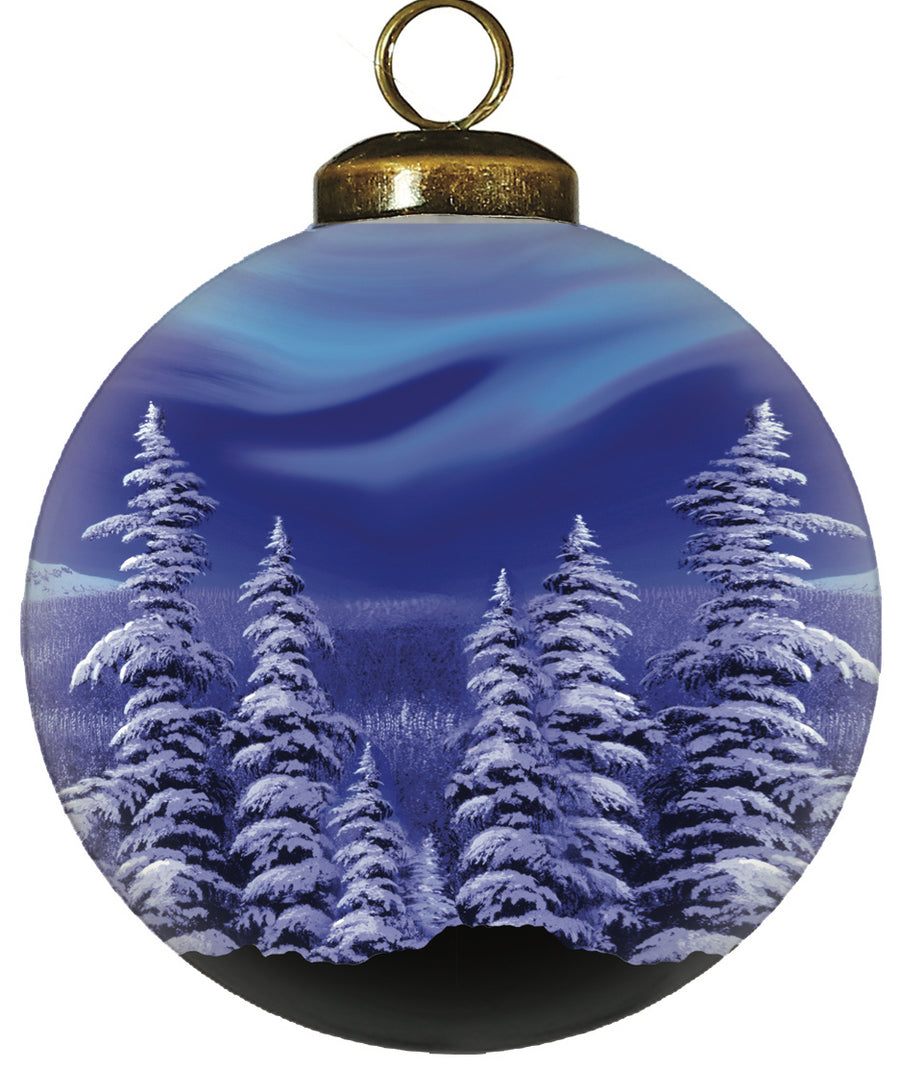 Northern Light Bear Glass Ornament