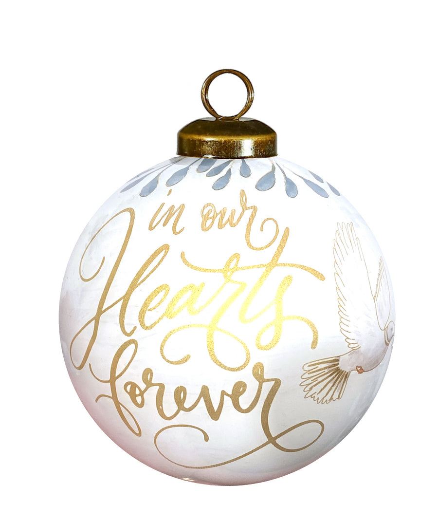 In Our Heart Forever Glass Ornament