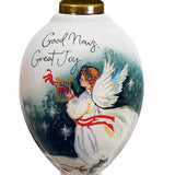 Good News Great Joy Angel Hand-Painted Glass Ornament – Christmas Faith Keepsake