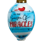 Tis The Season of Miracles Snowman Glass Ornament