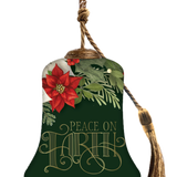 Peace on Earth Hand-Painted Glass Bell Ornament – Inspirational Christmas Keepsake
