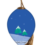 Penguins and Presents Glass Ornament