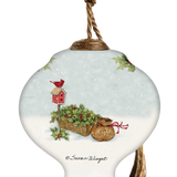 Christmas On The Farm Hand-Painted Glass Ornament