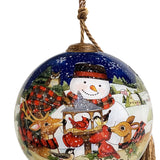 Joy of the Season Snowman Round Ornament