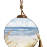 Day at the Beach Hand-Painted Glass Ornament