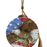 American Eagle Hand-Painted Glass Ornament