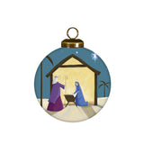Jesus Is Born Glass Ornament