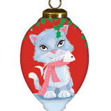 Meowy Christmas Teardrop Ornament