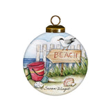 The Best Beach Day Glass Ornament