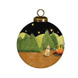Camping Under the Stars Hand-Painted Glass Ornament