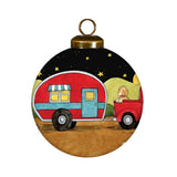 Camping Under the Stars Hand-Painted Glass Ornament