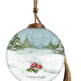 Caroling With My Gnomies Glass Ornament