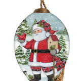 Holiday Lodge Santa Finial Ornament
