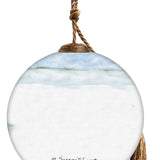 Snowman  Family In Red Truck Hanging Glass Ornament