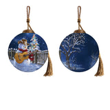 A Country Christmas-Cowboy Snowman Glass Ornament