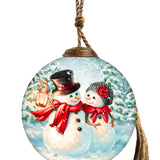 Snowman couple glass ornament, Newlywed Ornament, gifts for couple