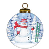 Ski Snowman Round Ornament