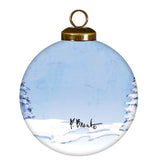 Ski Snowman Round Ornament