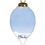Ice Fishing Snowman Round Ornament