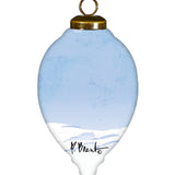 Ice Skating Snowman Round Ornament