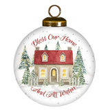 Bless Our Home Glass Ornament