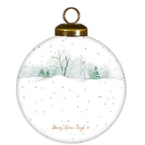 Christmas On The Farm Red truck Glass Ornament