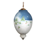 Twas The Night Santa Christmas Glass Ornament